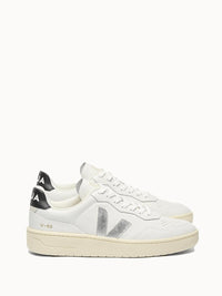VEJA Women's V-90 Sneakers in white silver black - women's sneaker - alternate view