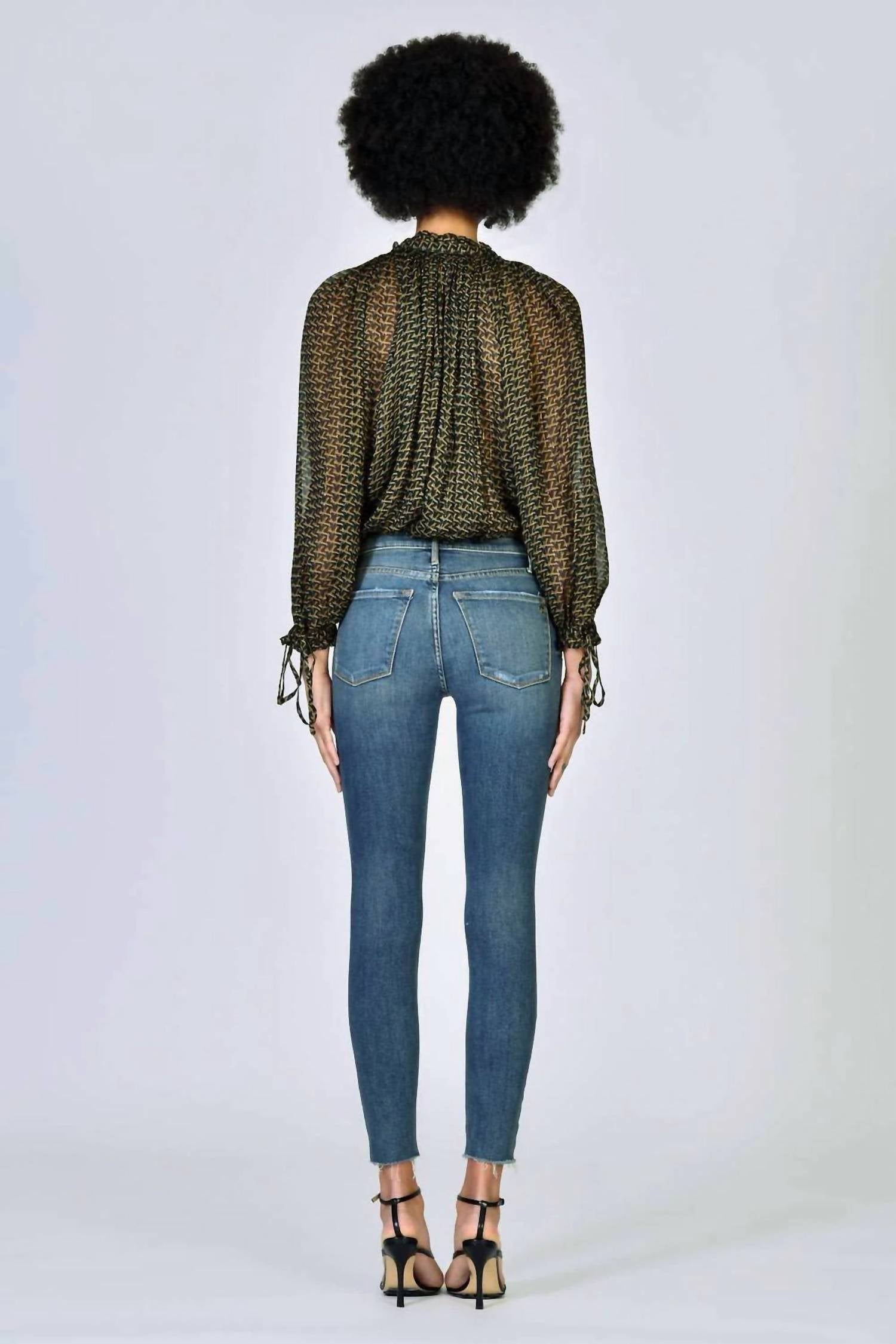 BLACK ORCHID Carmen High Rise Ankle Fray Jean in kiss on the chic - women's jeans - detail view
