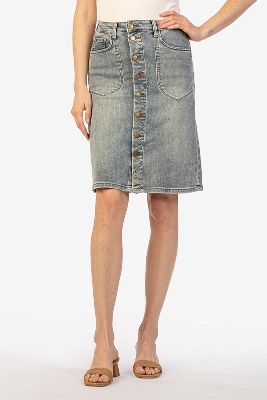 Kut From The Kloth - Rose Button Front Skirt