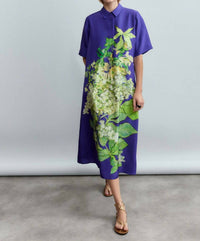Psophia - Hydrangea Long Silk Dress