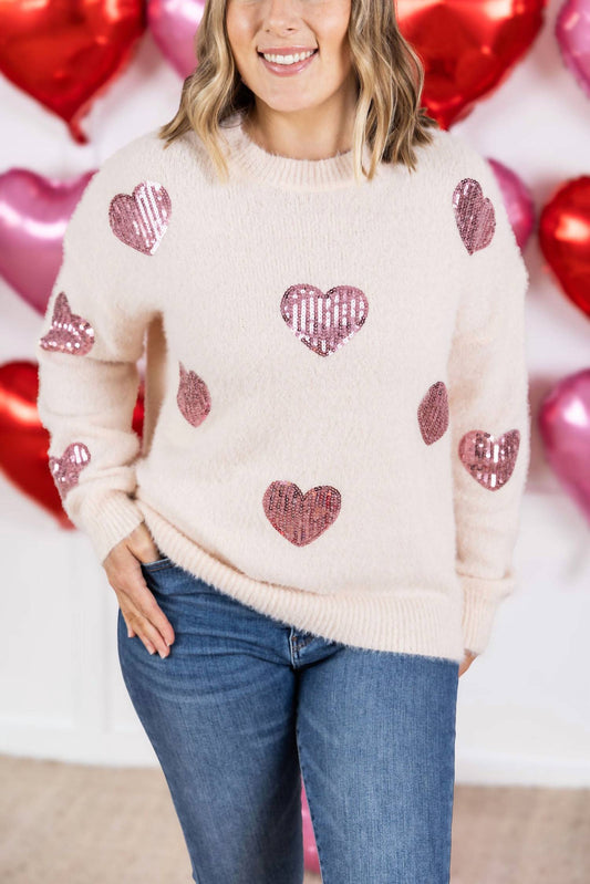 Jadyk - Sequin Heart Sweater