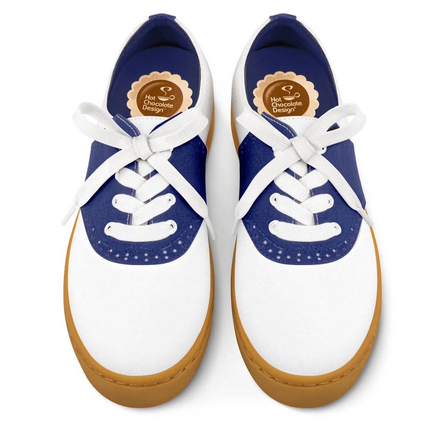 Hot Chocolate Design Women's Saddle Casual Sneaker in blue - women's sneaker - detail view