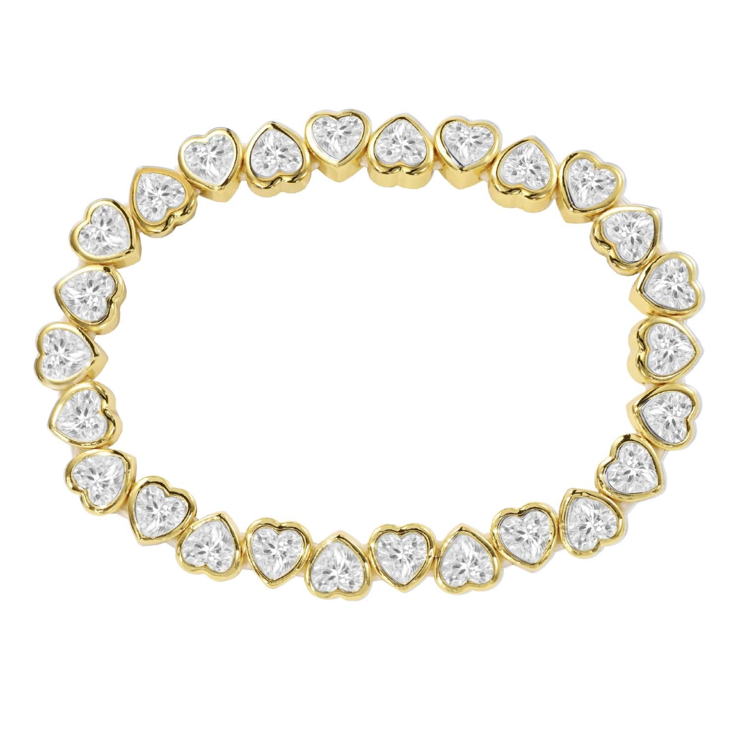 Sahira Jewelry Design - Women's Stretchy Bezel Heart Bracelet