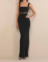 Lulus Women's Square Neck Onetta Column Maxi Dress in black - women's dress