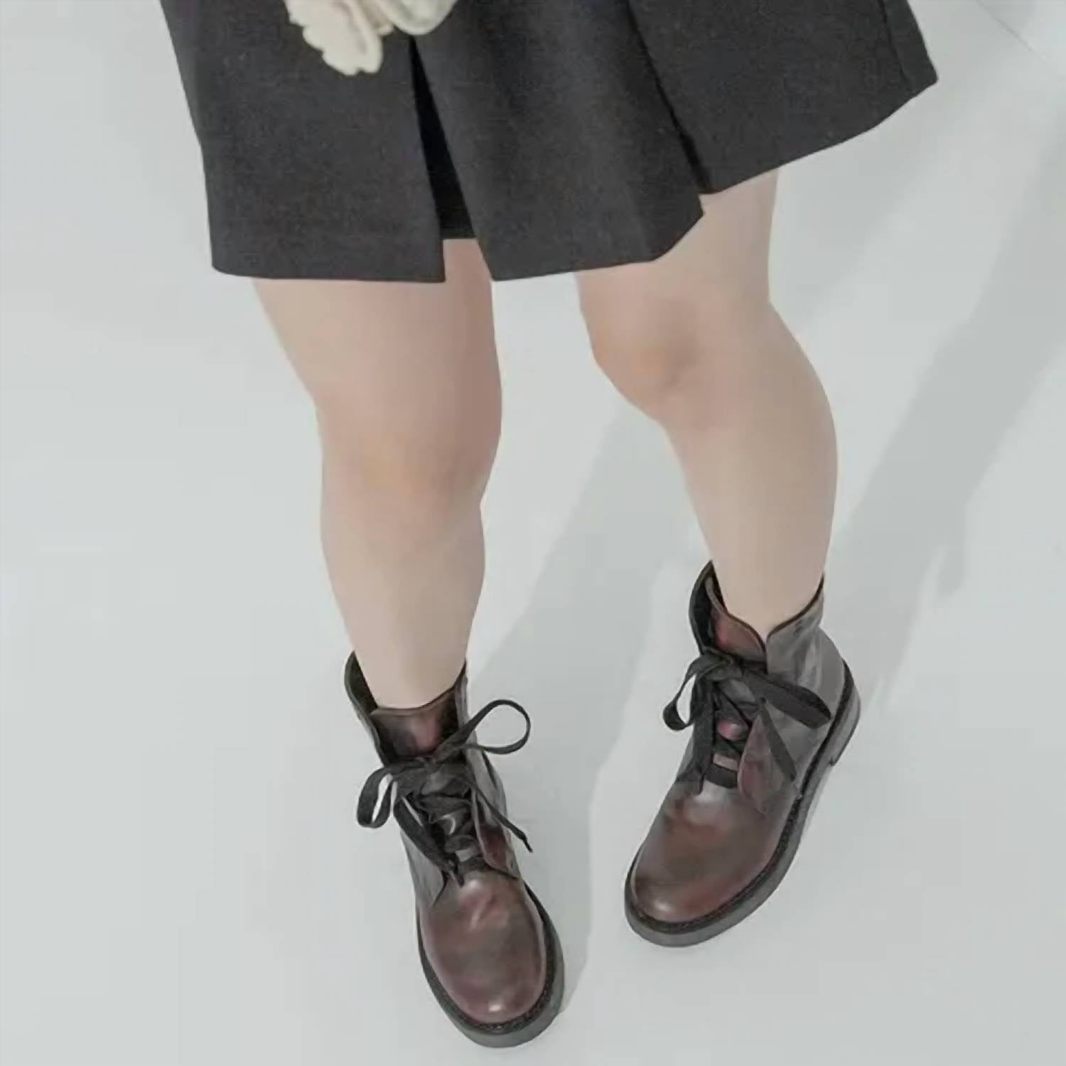 All Black - Women Pelle Brunito Combat Boot