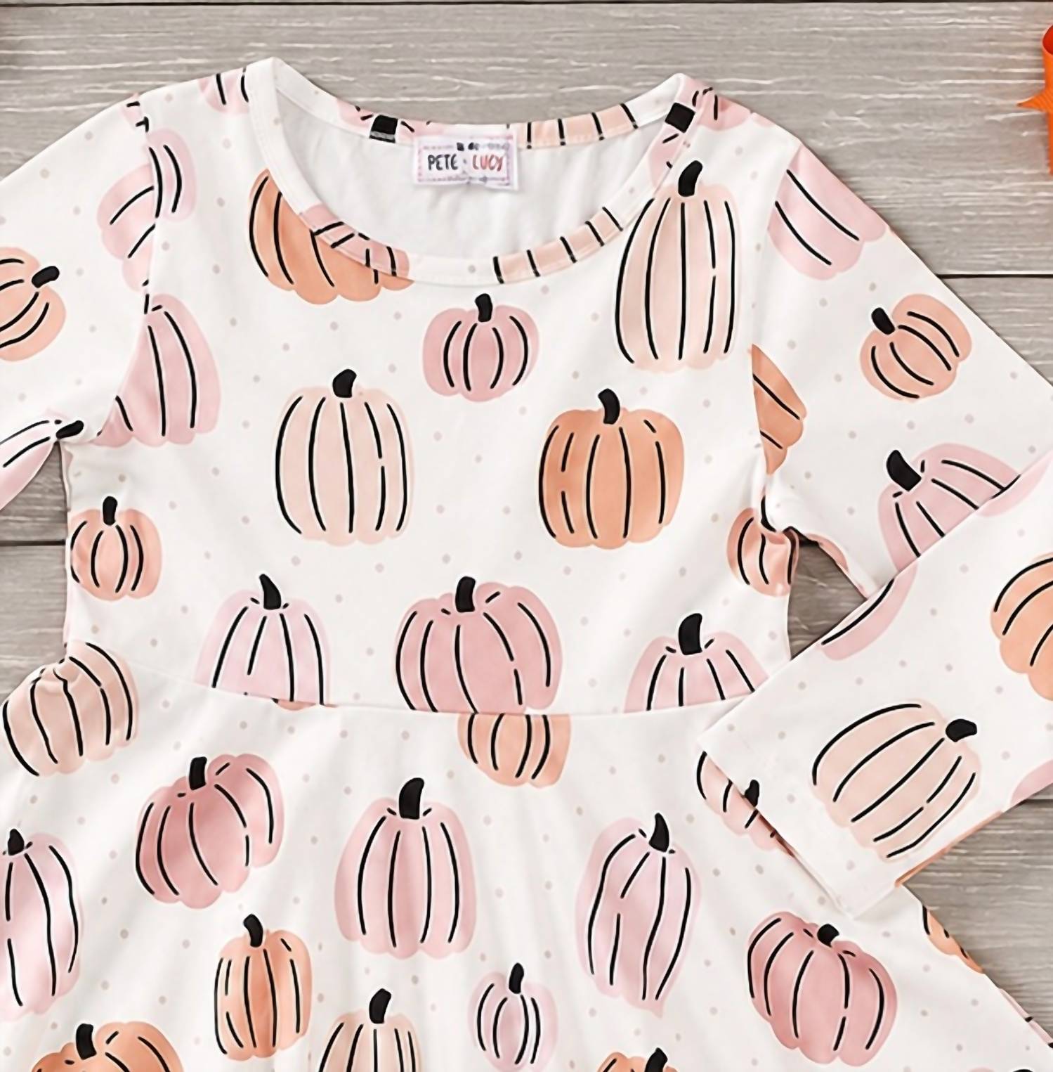 Pete + Lucy - Girls Denim Pumpkin Dress
