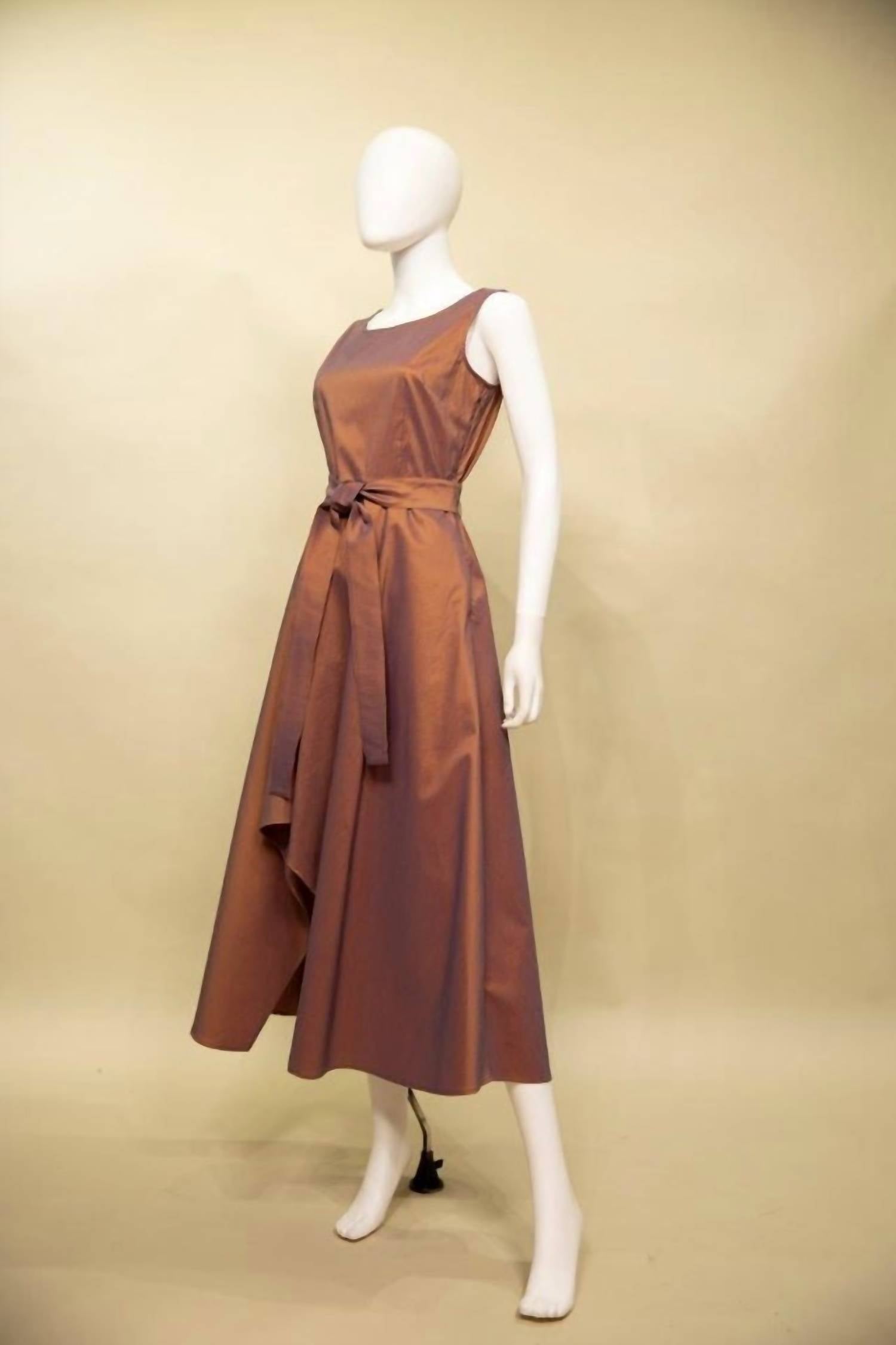 Samuel Dong - Women's Self Belt Sleeveless Dress