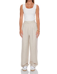WithBlack Villa Tailored Linen Pants in beige - women's pants