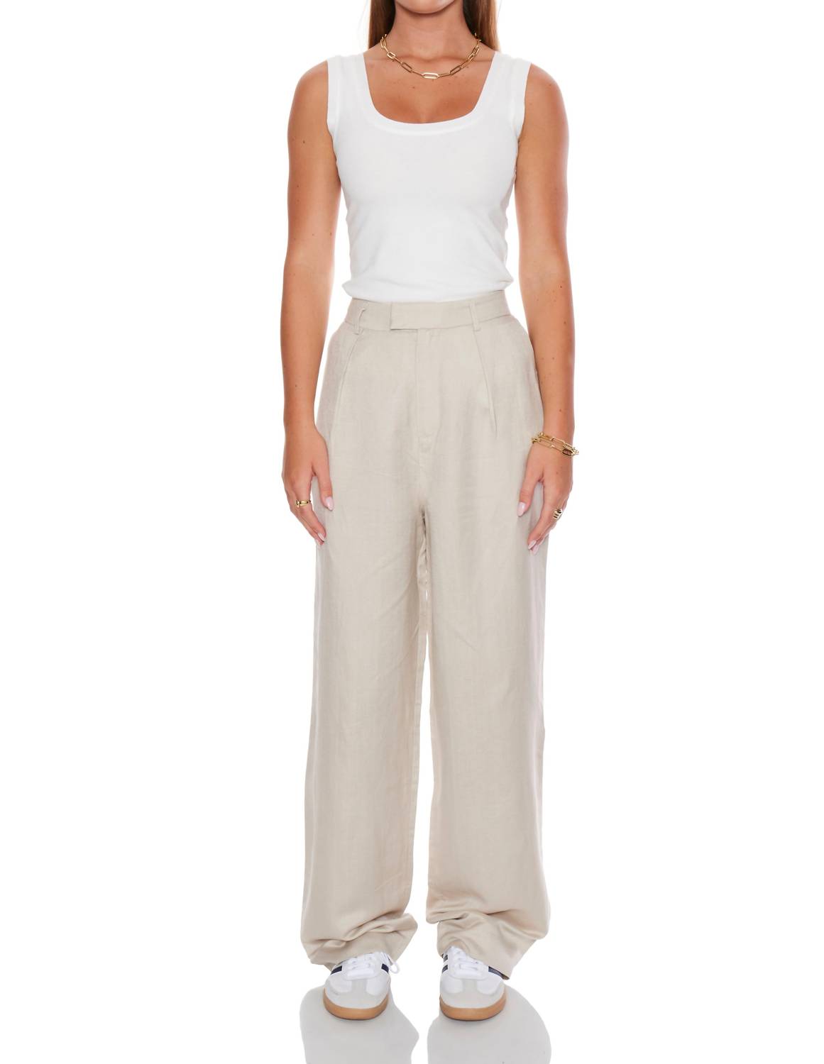 WithBlack Villa Tailored Linen Pants in beige - women's pants