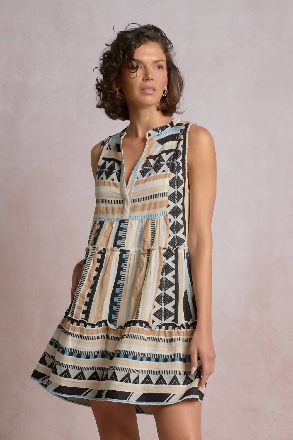 Elan - Aztec A-Line Mini Dress
