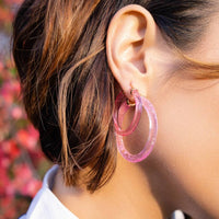 Gold & Honey - Women's Instyle Lucite Hoop Earrings