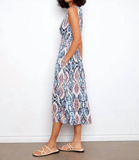 Charlie B - Smocked Printed Viscose Midi Dress