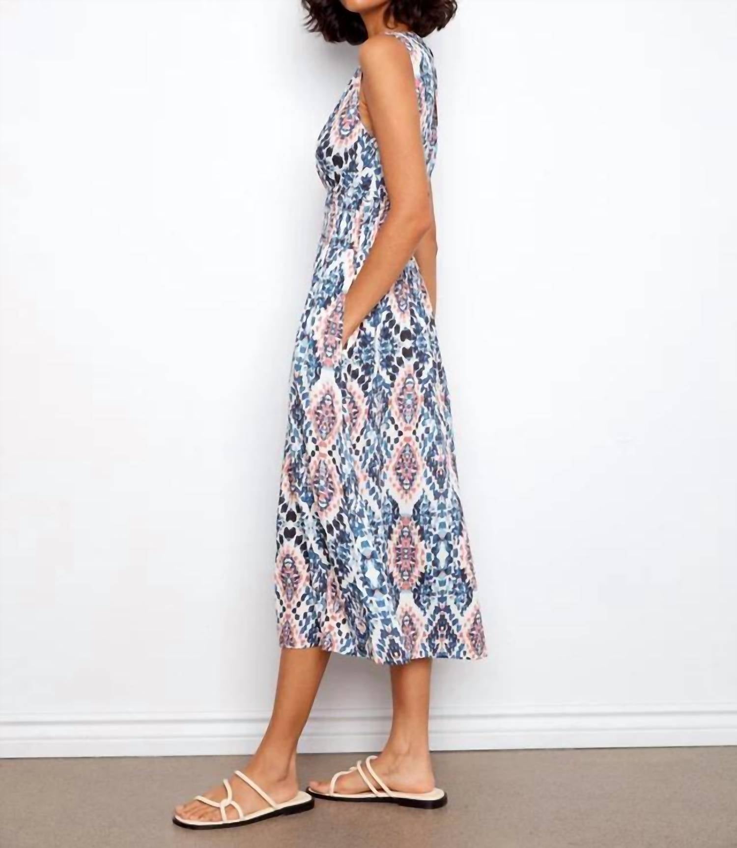 Charlie B - Smocked Printed Viscose Midi Dress