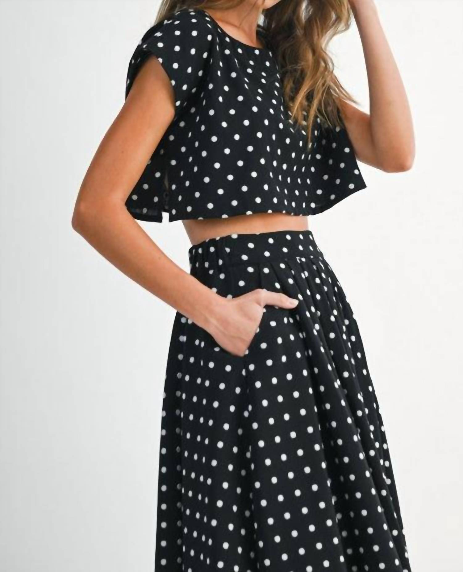 MABLE Edith Polka Dot Set in black - women's skirt - view 5