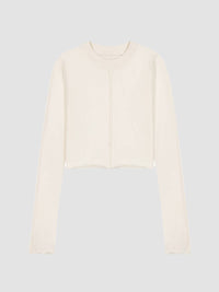DL1961 - Kids' Girls Raw Edge Long Sleeve Tee in manilla raw - kids' long sleeve top