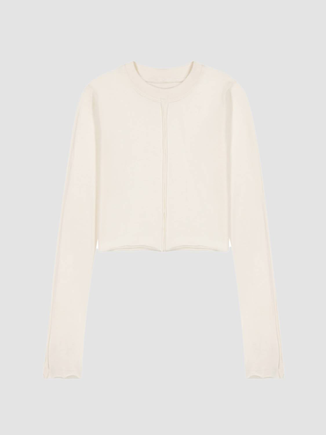 DL1961 - Kids' Girls Raw Edge Long Sleeve Tee in manilla raw - kids' long sleeve top