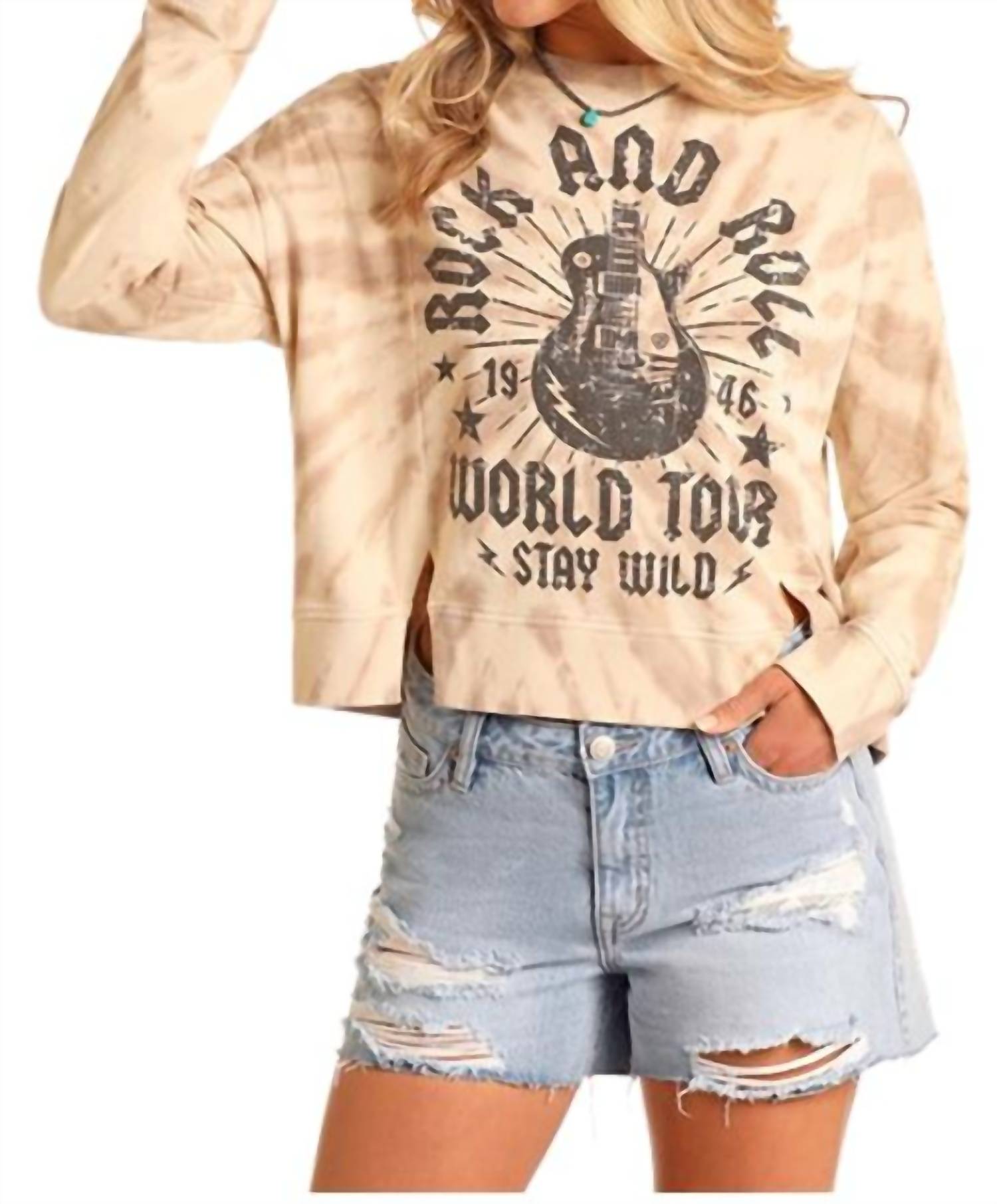 Rock & Roll Denim - Tie-dye Graphic Pullover Sweatshirt