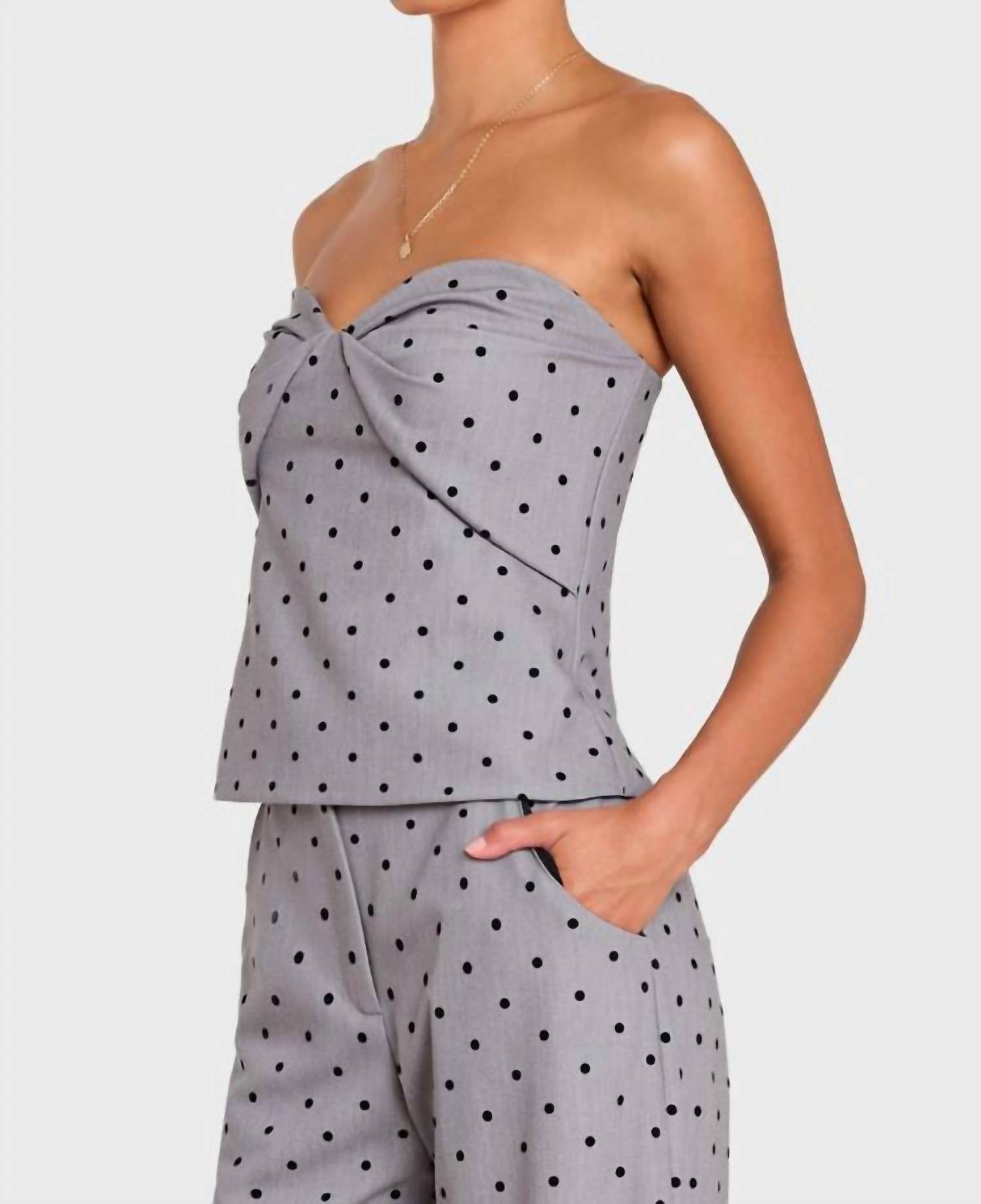 Amanda Uprichard Soho Top in slate - women's blouse - alternate view