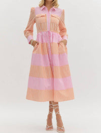 entro Gwen Midi Dress in pink - women's dress