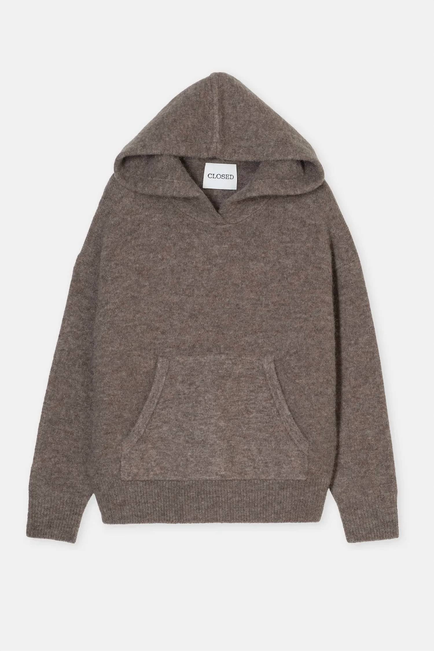 CLOSED Relaxed Long Sleeve Hoodie in clay beige - women's top - view 5