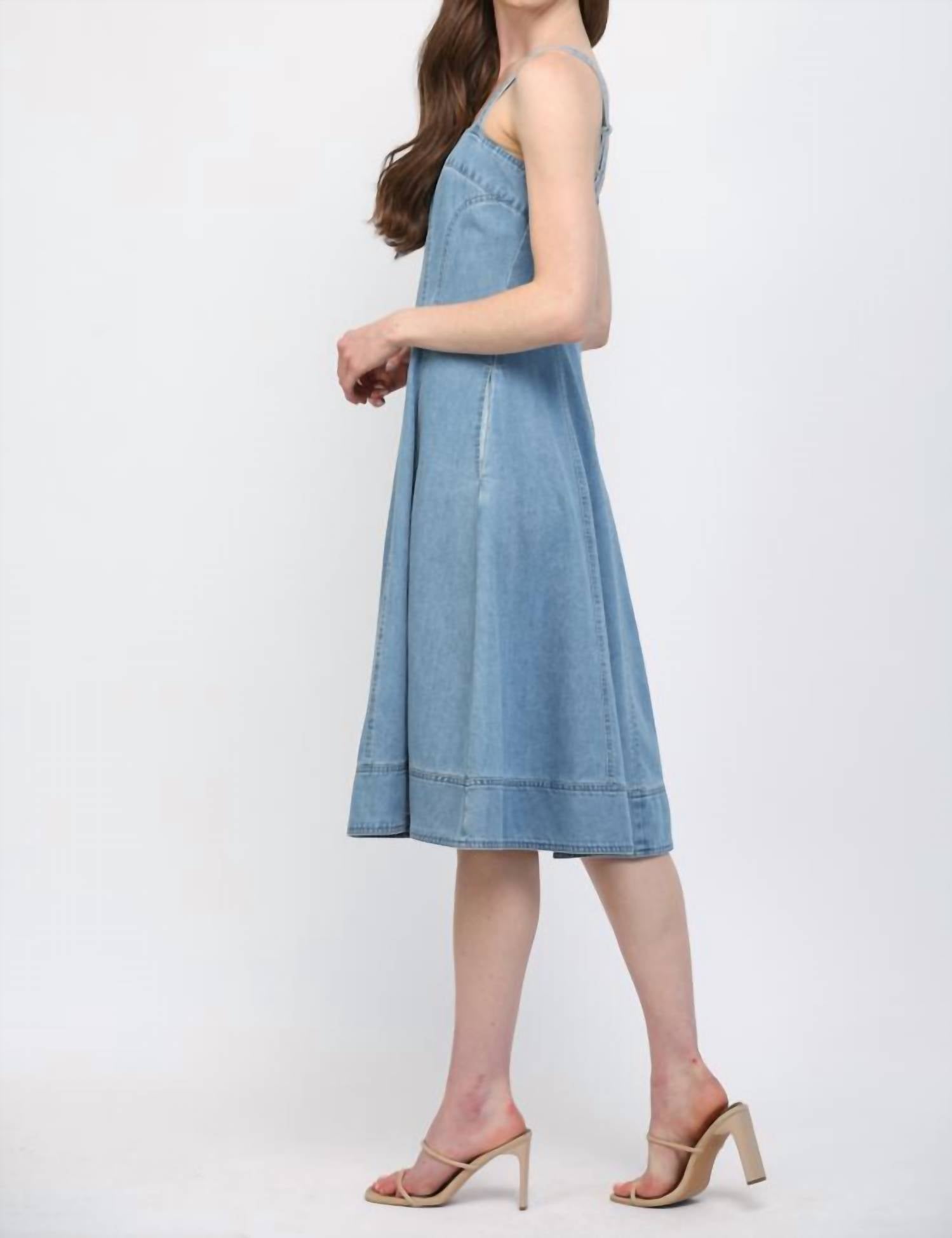 Fate - Washed Denim Midi Dress