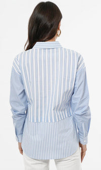 Greylin - Daria Mix Stripe Oversized Shirt