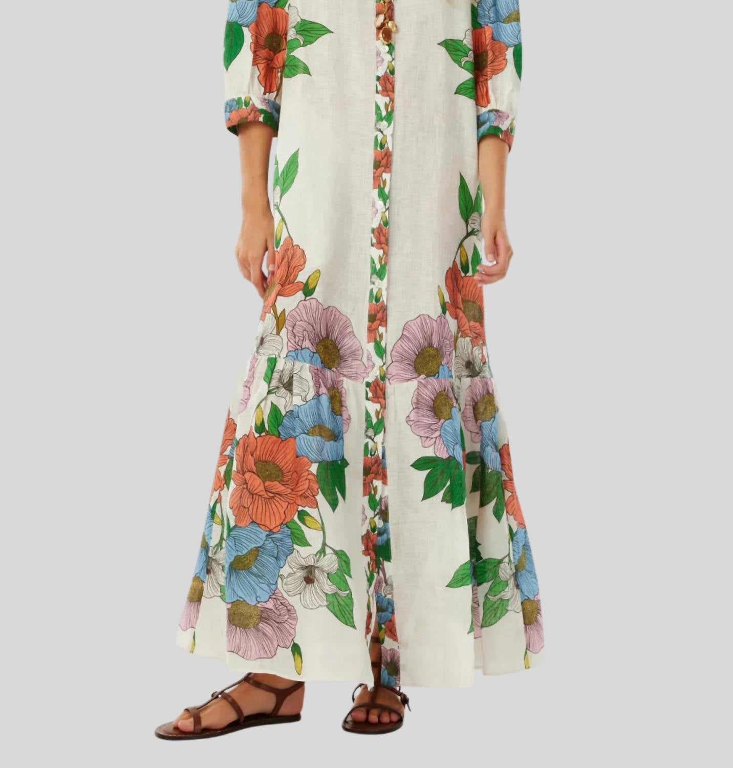 Borgo De Nor - Bianca Salento Print Linen Dress