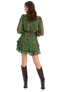 ALLISON NEW YORK CARTER DRESS in forest florals - women's dress - detail view