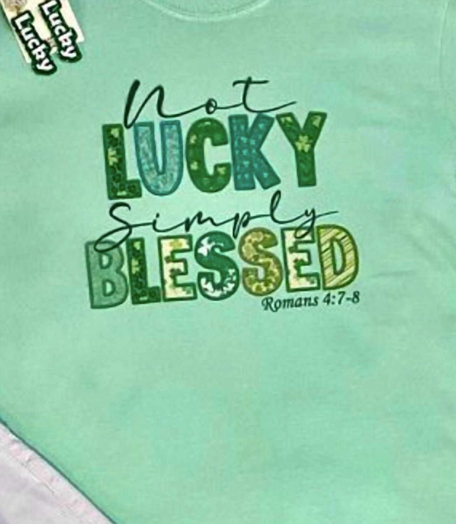 Comfort Colors - Women's Lucky And Blessed Graphic Tee