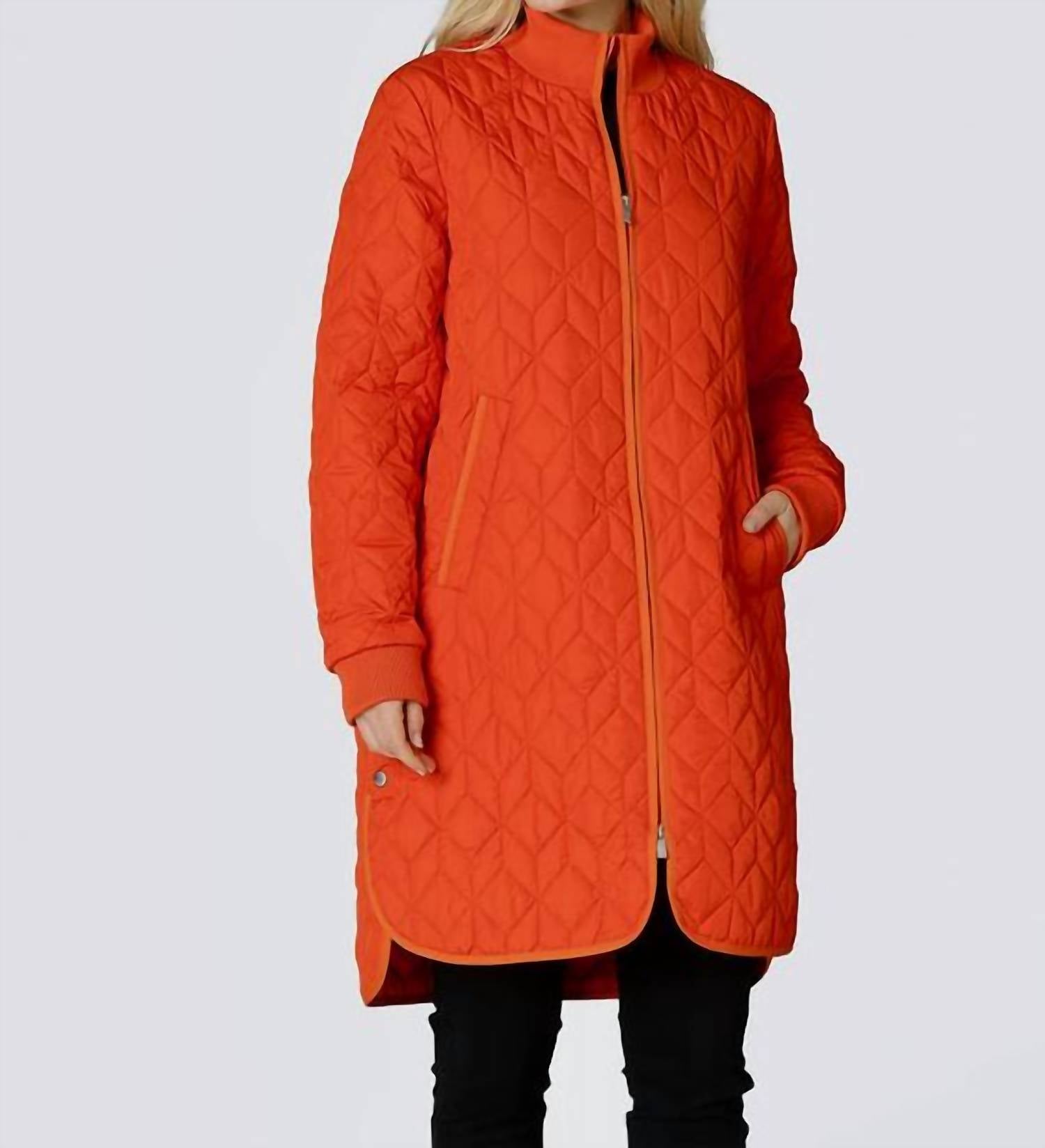 Ilse Jacobsen 10 ART 06 Quilted Coat in warm orange - women's jacket