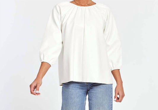Dolce Cabo - Blakely Faux Leather Puff Sleeve Top