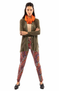 GRETCHEN SCOTT Grosgrain Heaven Cardigan in olive - women's cardigan - alternate view