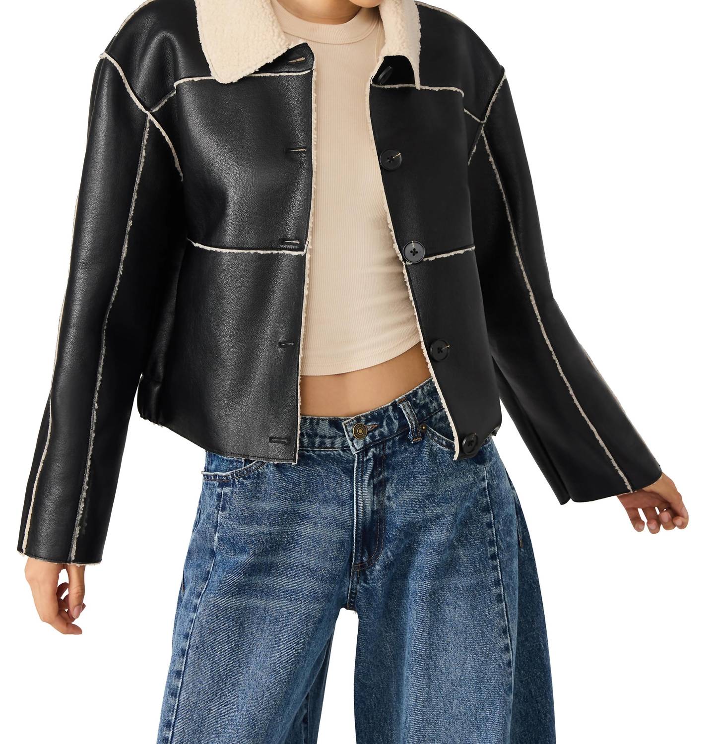 Steve Madden - Tilia Long Sleeves Cropped Coat