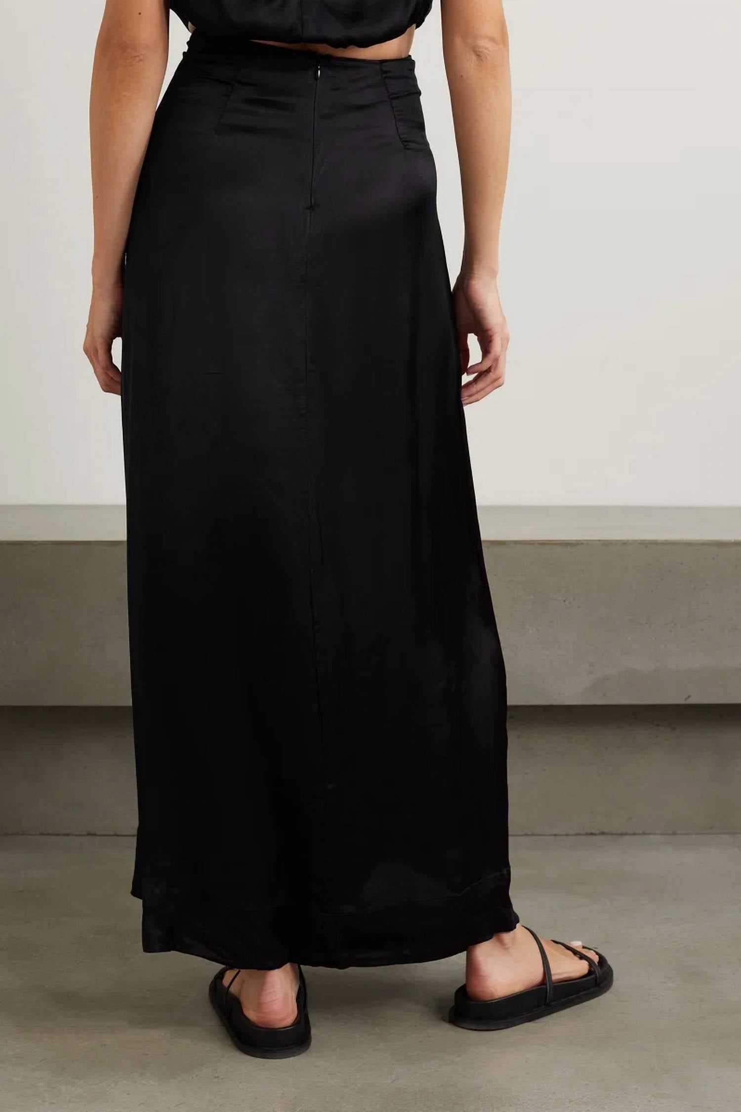 FAITHFULL THE BRAND Noemi Skirt in black - women's skirt - detail view