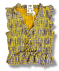 Tcec - Women's Plaid Smocked Top