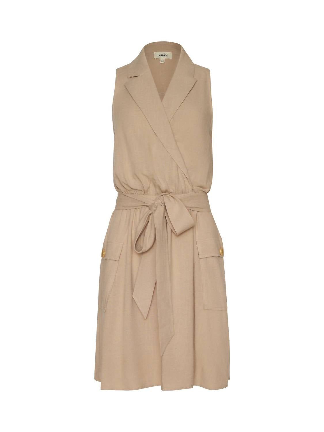 L'Agence Cosima Military Mini Dress in almond - women's dress - view 5