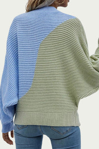 COTTON-BLEND COLORBLOCK SWEATER
