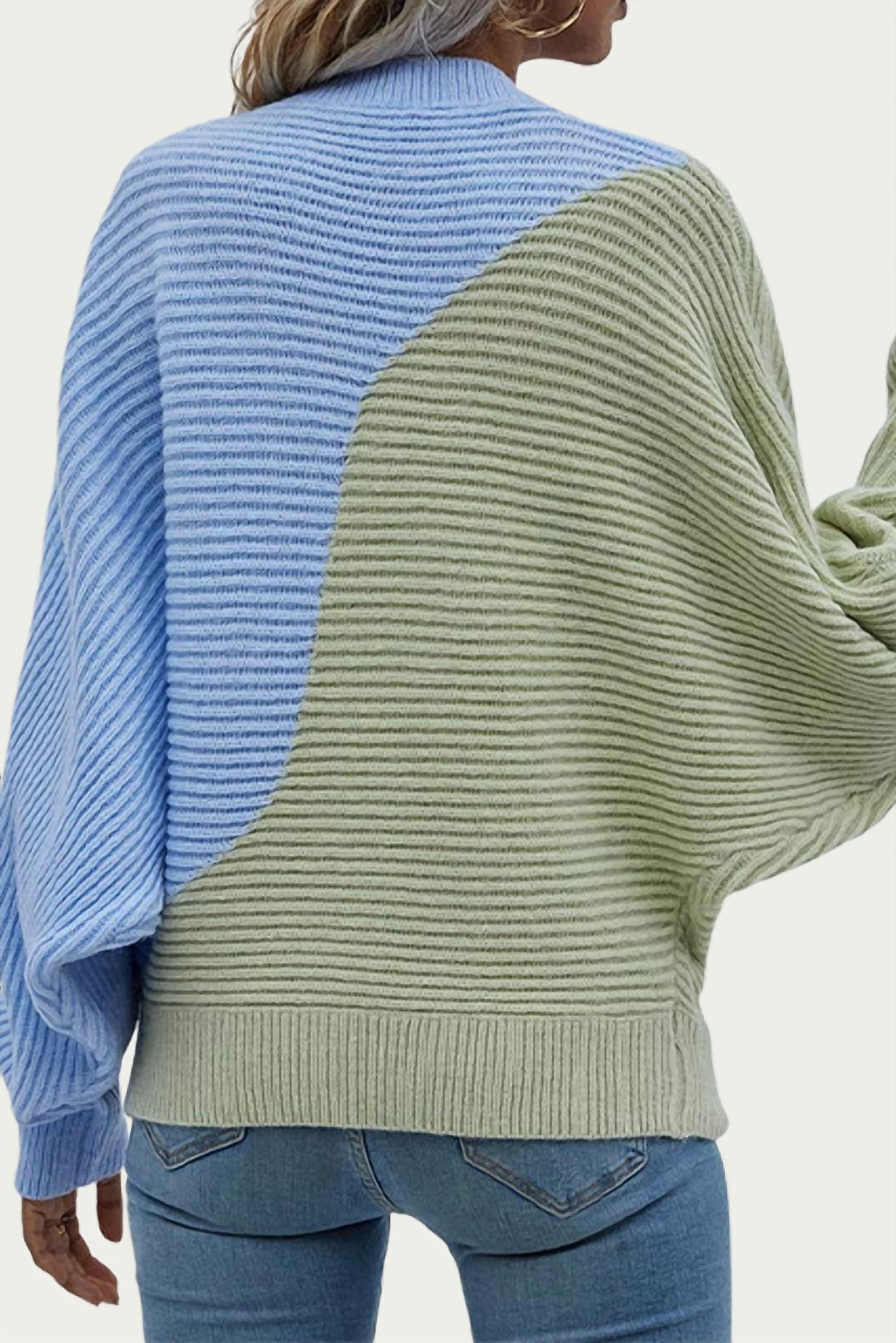 COTTON-BLEND COLORBLOCK SWEATER