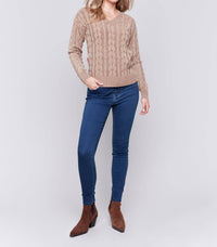 Charlie B - Cold Dye Cable Knit Sweater
