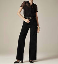J.Crew - Women's Corduroy Wide Leg High Rise 5 Pocket Stretch Trouser