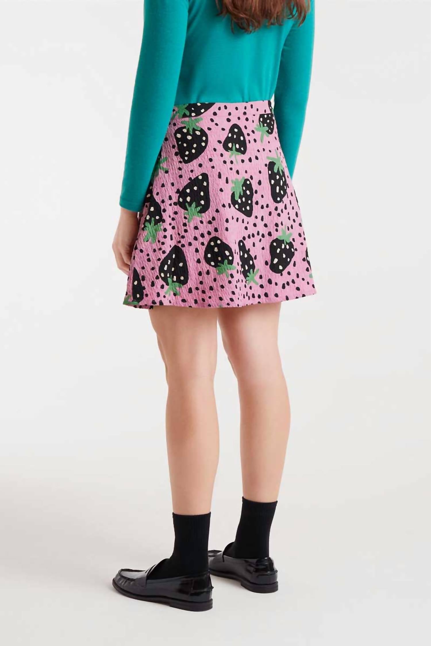 Compania Fantastica - Strawberry Polka Dot Mini Skirt
