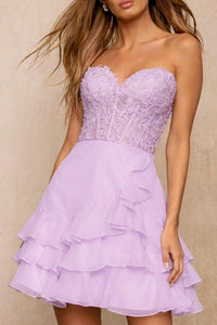 Sherri Hill - Corset Ruffle Cocktail Dress