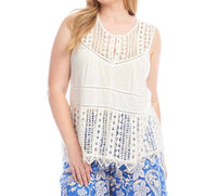 Karen Kane - Lace Trim Sleeveless Top - Plus