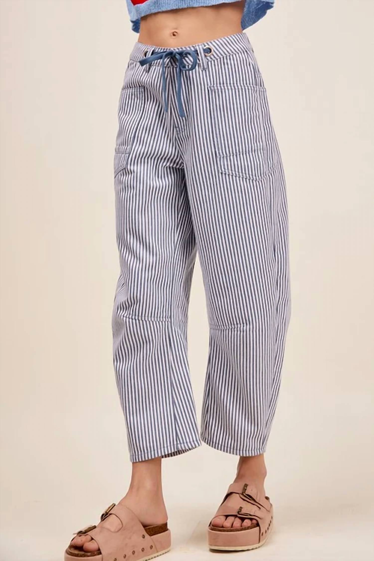 So Me - Pin Stripe Barrel Pant