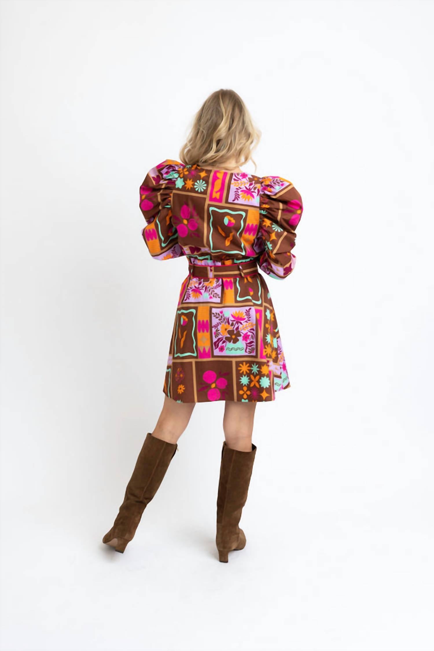 Karlie - Floral Frame Shirt Dress