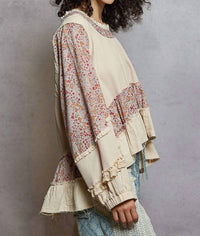 Pol - Ruffle Hem Floral Top