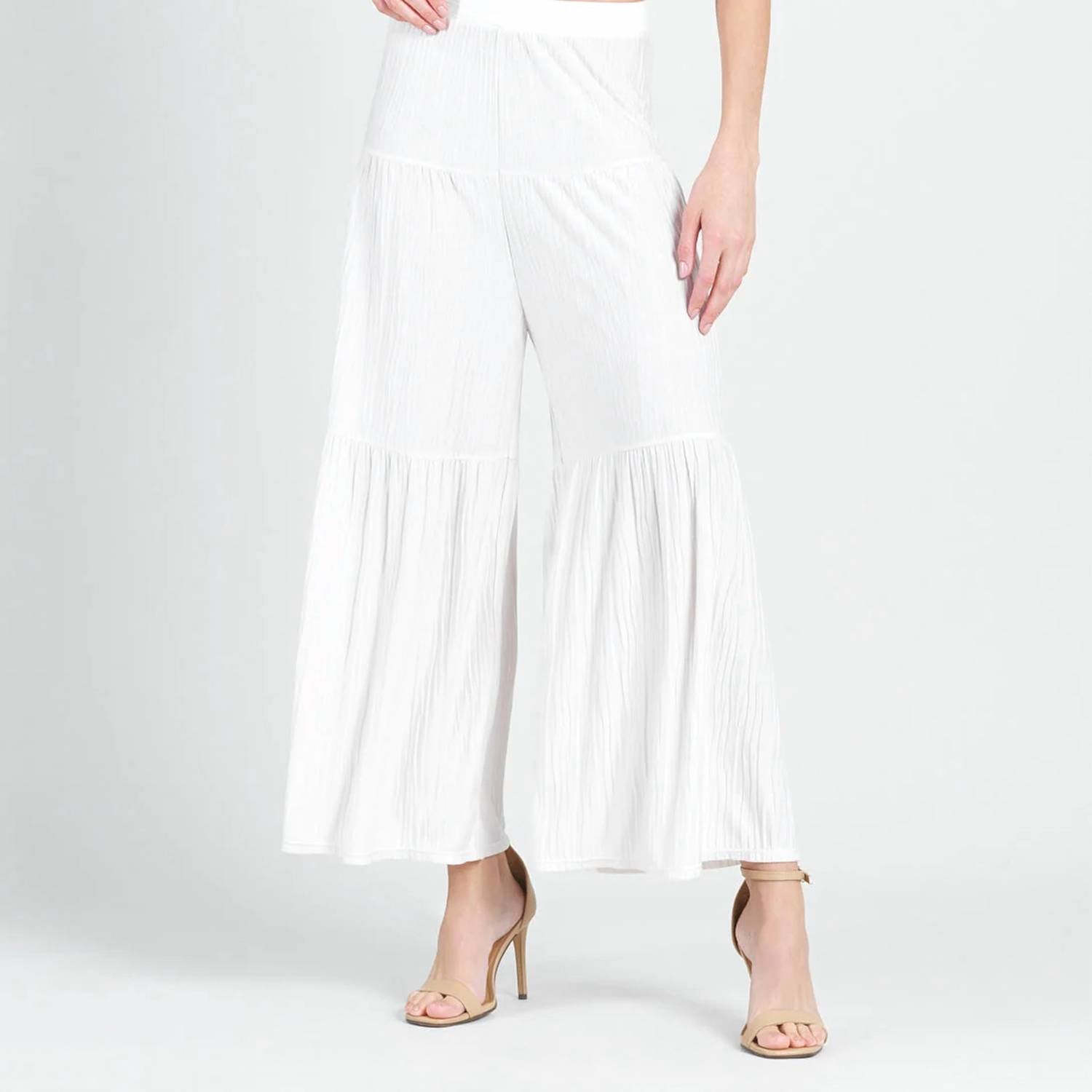 Clara Sun Woo - Soft Pleat Knit Tiered Skirt Pant