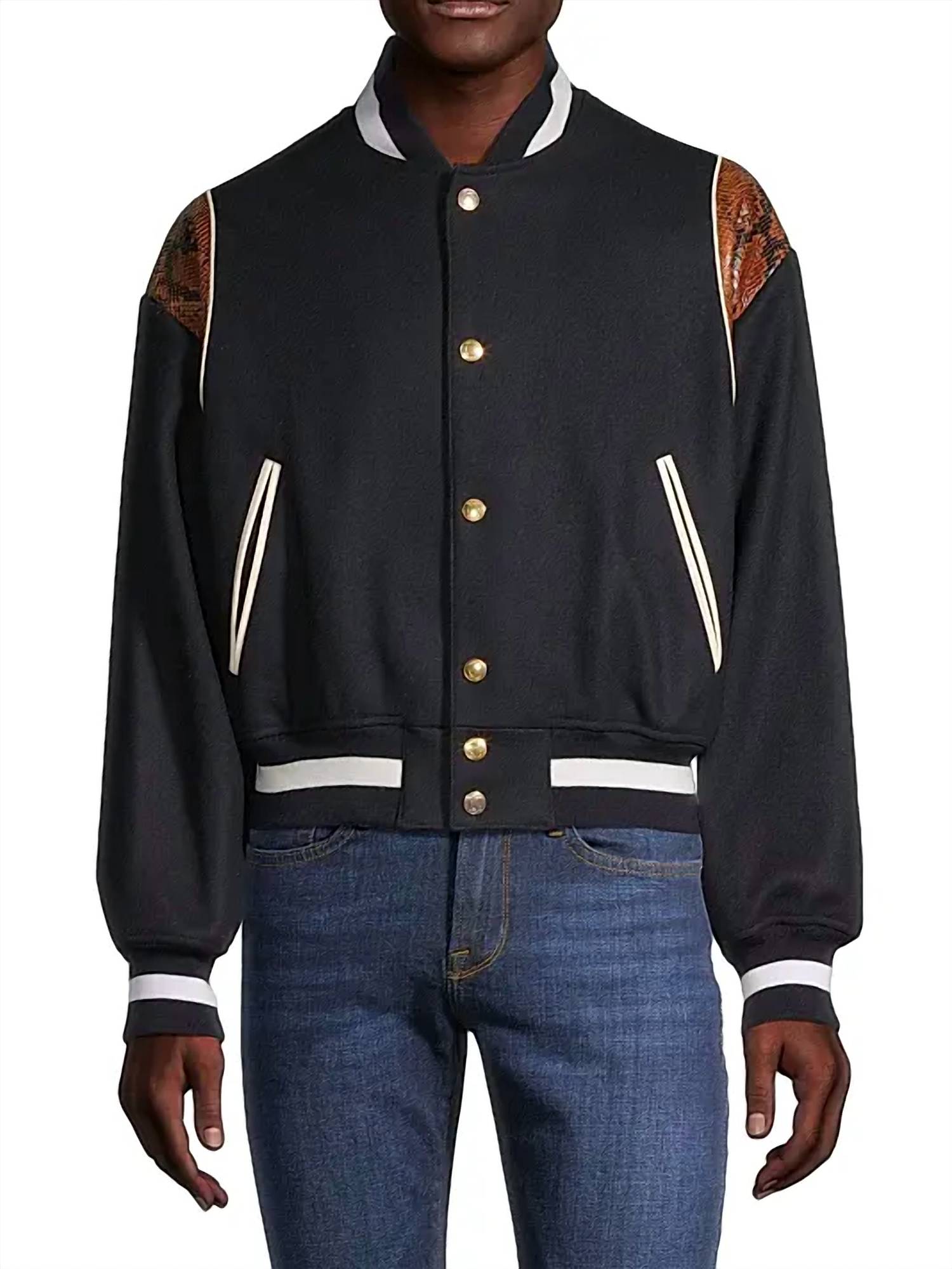 Bally - Wool-blend Snakeskin-embossed Bomber Jacket