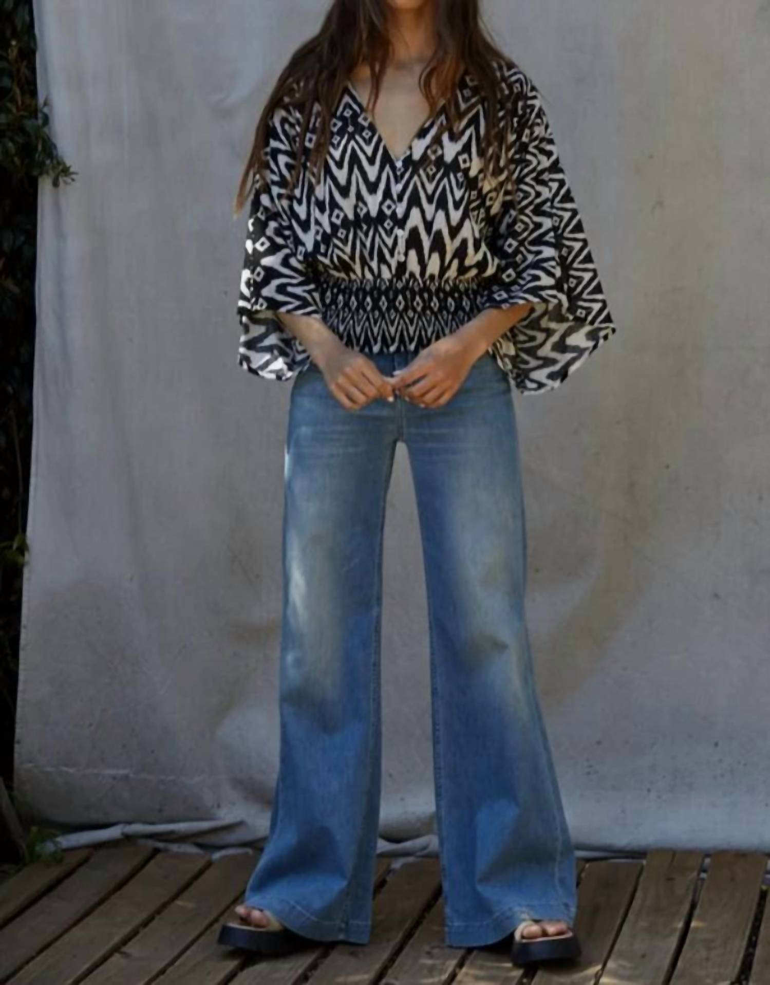 By Together - Smocked Waist Linen Crop Top