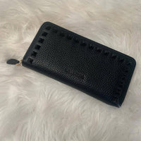 Valentino Women's Garavani Rockstud Zip Around Wallet in black - women's bag